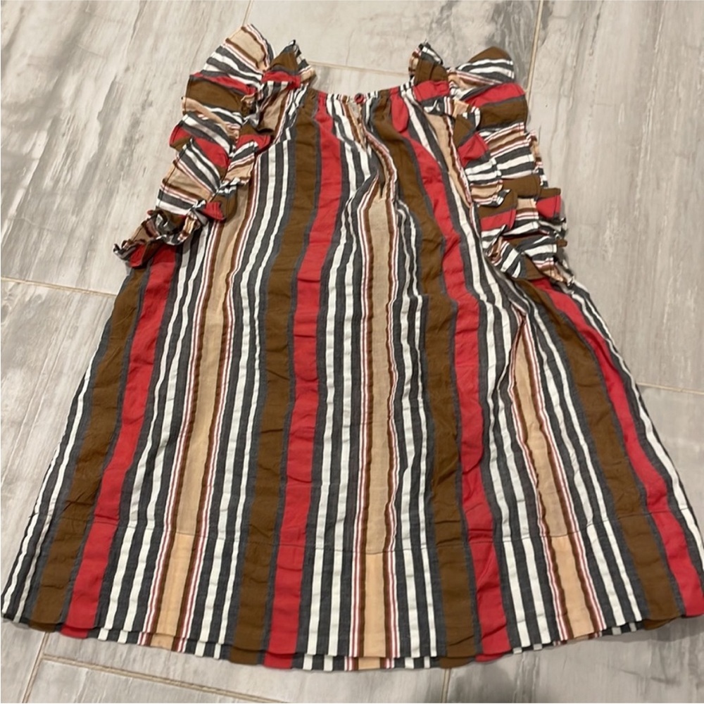 Ulla Johnson Striped Ruffled Tank Blouse